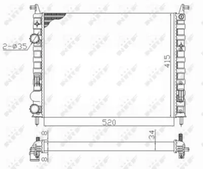 NRF 58656 Motor Su Radyatoru Fıat Strada 1.9d 98- 51791957