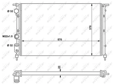 NRF 58852 Renault 19 1.4 88-Radiator 7701047889