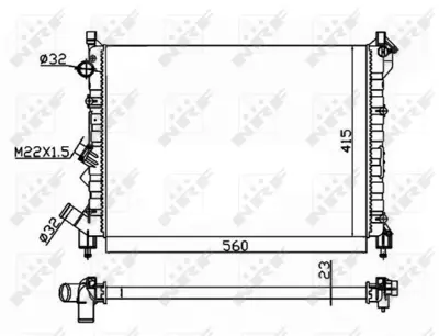 NRF 58943A Motor Radyatoru Laguna I 1,8 / 2,0 Mekanık Klımasız (560x414,5x28) 8660000472