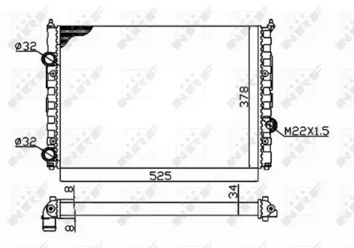 NRF 58947 Vw Passat 1.8 88-Radiator 3A0121253B