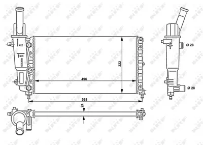 NRF 58952 Fıat Punto 1.1 94-Radiator 46414171 7745692