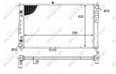 NRF 59019 Motor Su Radyatoru Kıa Sedona 2.9d 99- K55415200C