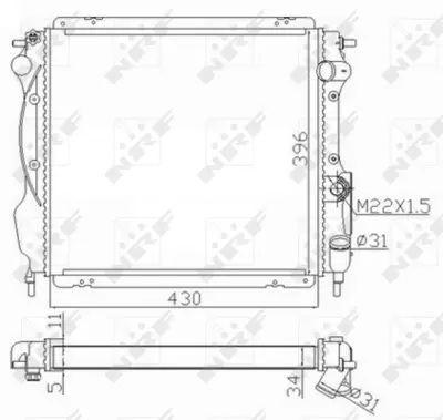 NRF 59121 Motor Radyatoru Clıo 1,7 / 1,8 Mekanık Klımalı (430x400x21,5) 8660000456