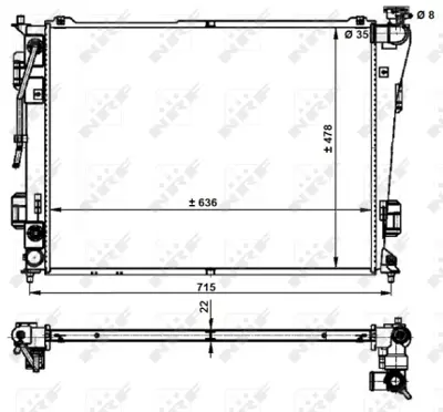 NRF 59200 Kıa Optima 2.0 10-Radiator 253103S651 253103V001