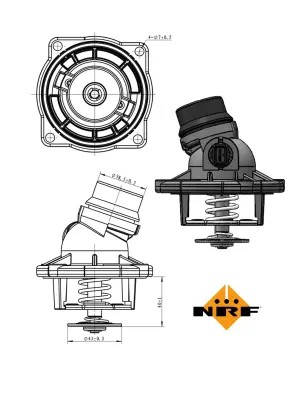 NRF 725002 Termostat 105°c Bmw M62 E38 E39 E53 M62 B44 Land Rover Range 3 Vogue L322 02>12 11531436386 PEL000060