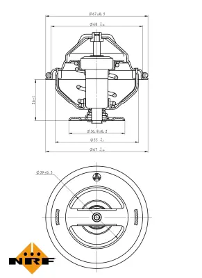 NRF 725063 Termostat 80° Azz Bdl Bmj Cayenne A3 Tt 3.2 V6 22121113 95510611300 95VW8575BA A0052032975