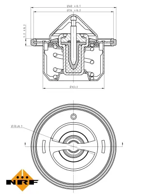 NRF 725080 Subaru Impreza 07-Thermostat 21210AA120