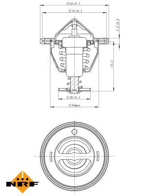 NRF 725088 Termostat Renault Mascott 04-                                    21200DB000 7701058391 93180077