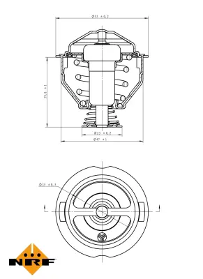 NRF 725090 Vw Jetta 14-Thermostat 6K121113G