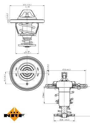 NRF 725118 Termostat Mazda 2 07-                                              1767077E11 PE0115171 XM348575AB