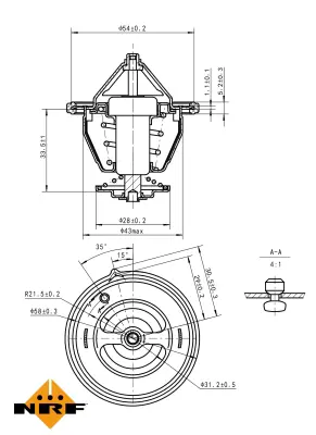 NRF 725132 Hyundaı İx35 12-Thermostat 255002E000