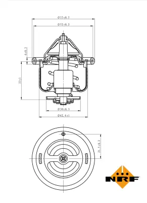 NRF 725134 Termostat Toyota Aygo 05-                              9091603134 9091603150 J1634054010