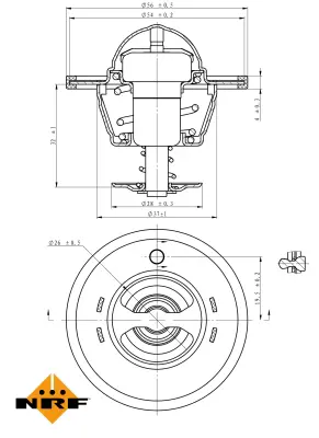 NRF 725180 Nıssan X-Trail 01-Thermostat 21200EA000