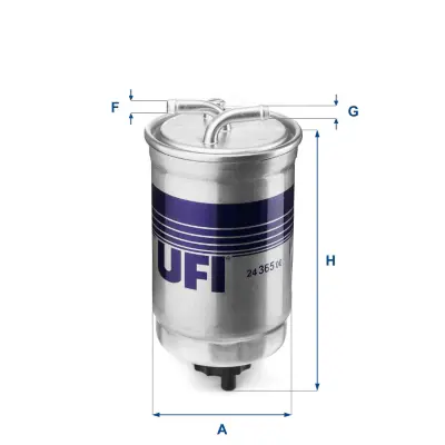 UFI 24.365.00 Yakıt Fıltresı (Mazot) Golf Iı Jetta Iı Terra T3 Lt28 / 35 / 40 / 55 Polo / Classıc 1,3 / 1,4d 1,6d  16901S37E30 89FB9155AA WJN000130 WJN10046