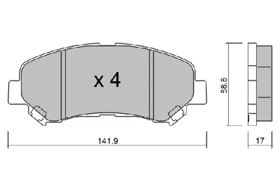 AISIN BPNI-1004 Fren Balatası Nissan Qashqaı- X-Traıl 2007-2013 5581057L50 D1080JE00A