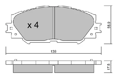 AISIN BPTO-1007 Fren Balata Disk Ön Corolla Aurıs 1.33-1.6 2007-2012 446512510 4465YZZDR