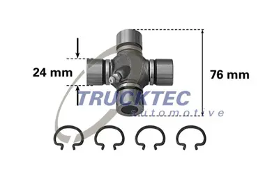 TRUCKTEC 02.34.017 Saft Istavrozu (Çap: 24mm,  Uzunluk: 74,5mm) Vıto W639 03> A6014100231