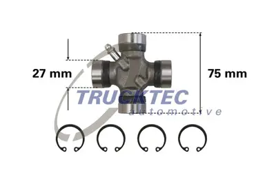 TRUCKTEC 02.34.041 Mafsal, Pervane Mılı                                           1798134 4552008 5000243236 GUJ116 RTC4587 U110