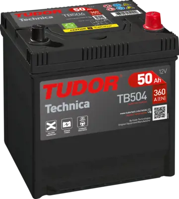 TUDOR TB504 Aku 12v 50 Ah 360a D20 (200×173×222) Kare Yuksek E3710050C0