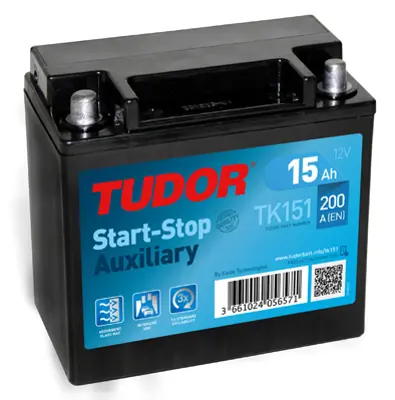 TUDOR TK151 Aku 12v 15 Ah 200a C56 Auxılıary Agm Vrla / Yardımcı Besleme  (150×90×145) Dıscovery 4 10>16 Range R CX2310C655AC