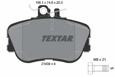 TEXTAR 2143905 Fren Balatası Ön 24202120 2420212005 24202220 2420222005 54200320 54204620 A0024202120 A002420212005 A0024202220 A002420222005