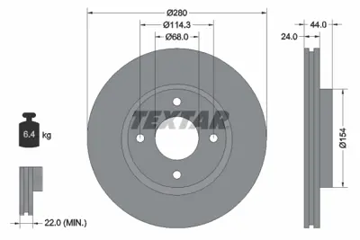 TEXTAR 92269203 Fren Dıskı Ön 40206EM10A 40206EM10B 40206ET00A 40206ET00C 40206ET01C 40206ET02C 40206ZW90A D0206EM10B 40206ET000 40206EW818