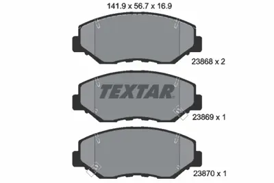 TEXTAR 2386801 Fren Balatası Ön 6450S9AE51 45022S9AA01 45022S9AE50 45022S9AE60 45022S9VA01 45022TEAT00 6450S9AA00 6450S9AA01 6450S9AE50 6450SCVA02