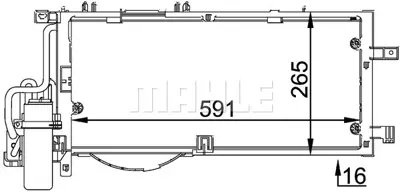 BEHR MAHLE AC 309 000P 8fc351300-611 Klima Kondenseri Kurutucu İle Corsa C-Combo 01 1.7dtı-1.7dtı 16v 555x265x16 93175774