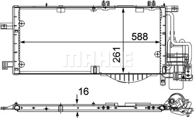 BEHR MAHLE AC 336 000P 8fc351301-201 Klima Kondenseri Kurutucu İle Combo-Corsa C 1.3cdtı-1.7cdtı 03 588x261x16 93177423