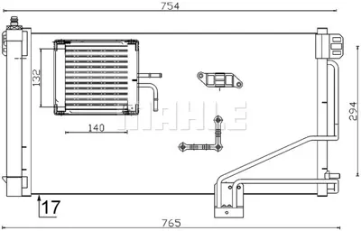 BEHR MAHLE AC 346 000S Klıma Radyatoru W203 00>07 Cl203 02>08 S203 01>07 C209 02>09 R230 06>12 A2035001354