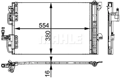 BEHR MAHLE AC 665 000P 8fc351317-531 Klima Kondenseri Kurutucu İle Astra G 1.2 16v-1.4 16v-1.6 16v-1.8 16v-Zafıra A 2.2 16v 95515190