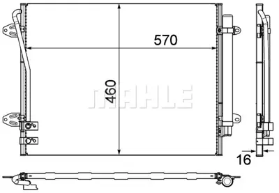 BEHR MAHLE AC 734 000P 8fc351319-431 Klima Kondenseri Kurutucu İle Passat 05 1.4tsı-1.8tsı-2.0tsı 577x439x16 8fc3513 17551 3C0820411H