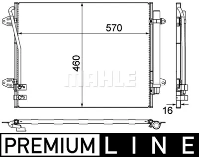 BEHR MAHLE AC 734 000P 8fc351319-431 Klima Kondenseri Kurutucu İle Passat 05 1.4tsı-1.8tsı-2.0tsı 577x439x16 8fc3513 17551 3C0820411H