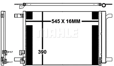 BEHR MAHLE AC 772 000P 8fc351343-111 Klima Kondenseri Golf Vıı 1.2tsı-1.4tsı-1.6tdı-2.0 Gtı-2.0tdı 12 545x390x16 5WA816411A