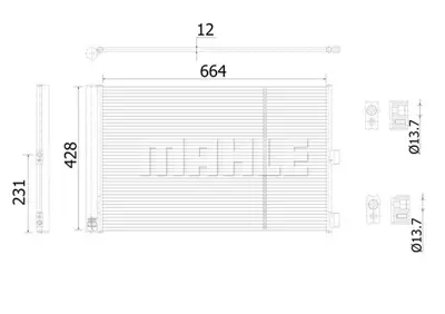 BEHR MAHLE AC 911 000S Klıma Radyatoru Amg 4-Matic X156 15> W176 13>18 C117 13>19 A0995001054