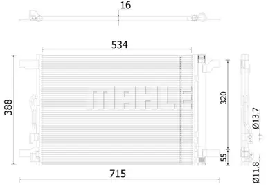 BEHR MAHLE AC 915 000S A/C Condensergolf Vıı / Golf Gtı 5QM816411A