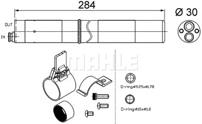 BEHR MAHLE AD 251 000S Kurutucu Klıma Radyator A4 08>15 A5 09>17 Q5 09>12 8K0298403B