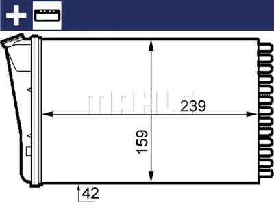 BEHR MAHLE AH 155 000S 8fh351313-291 Kalorifer Radyatörü Omega B 239x159x42 9194859