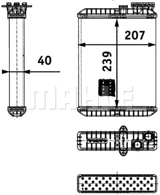 BEHR MAHLE AH 90 000P 8fh351311-391 Kalorifer Radyatörü Volvo S60 2.0t 2.4 01 S80 98-06 V70 00 Xc70 00 Xc90 02 812328 9171503