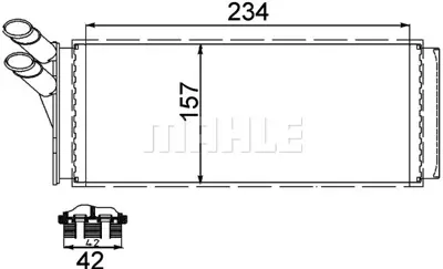 BEHR MAHLE AH 93 000P Kalorıfer Radyatoru Passat 97>05 A4 95>01 Superb 02>08 8D1819031B