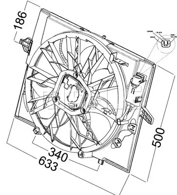 BEHR MAHLE CFF 215 000P Radiator/Condenser Fan Bmw E 60 7524881