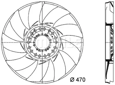 BEHR MAHLE CFW 24 000P 8mv376733-241 Fan Göbeği Bmw E53 X5 4.4i 00 4.6is 02 E65 E66 735i İl 745i İl Rangerover 4.4 0 2-12 7504732 PGG000041