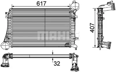 BEHR MAHLE CI 162 000P 8ml376746-071 Turbo Radyatörü Intercooler Passat 2.0tdı 05 617x407x32 3C0145803G