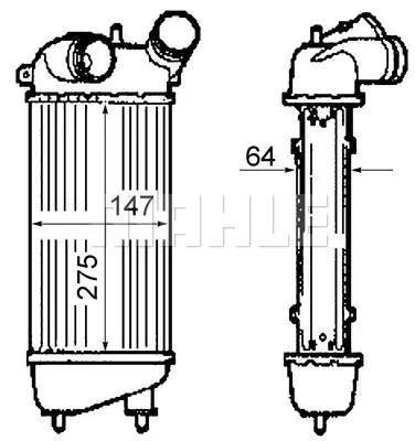 BEHR MAHLE CI 309 000P Turbo Sogutucu Radyator(Intercooler) C3 1,4hdı 16v 02-> (275 * 147 * 64) 384G2