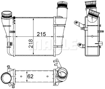 BEHR MAHLE CI 336 000S 8ml376776-081 Turbo Radyatörü Intercooler Audı A4 1.9tdı 00-04 -2.0tdı 04 A6 1.9tdı 01-05 2 15x218x6 8E0145805S