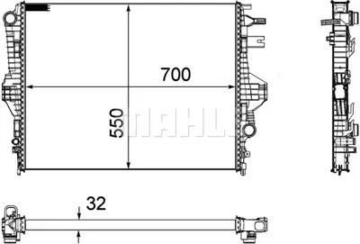 BEHR MAHLE CR 1184 000P Motor Su Radyatoru Touareg 4,2 V8 Fsı / Tdı 10> 7P6121253 95810613220