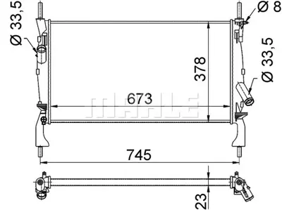 BEHR MAHLE CR 1361 000S Motor Su Radyatoru Transıt 2,2tdcı / 2,4tdcı 06>09 Klımasız Manuel (1 Sıra Alb) 6C118005AD