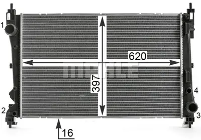 BEHR MAHLE CR 2003 000P 8mk376900-201 Radyatör Doblo 1.4-1.3 Dmtj 10 Combo 1.3 Cdti 12 Mekanik Ac /- 620x400x16 51938013