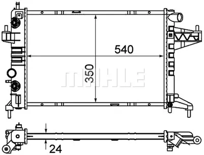 BEHR MAHLE CR 390 000P X 8mk376714-371 Radyatör Corsa C 1.4-1.8 Mek Otom Ac 540x350x24 9201958