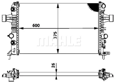 BEHR MAHLE CR 574 000P 8mk376719-061 Radyatör Astra G 1.6 Z16xep Ac Mek 600x375x26 93179909